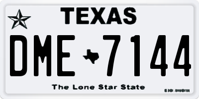 TX license plate DME7144