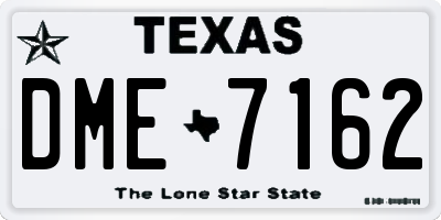 TX license plate DME7162