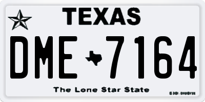 TX license plate DME7164