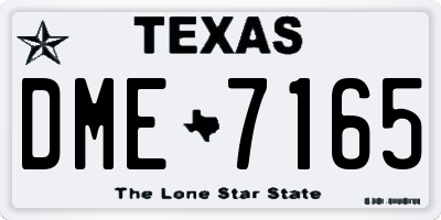 TX license plate DME7165