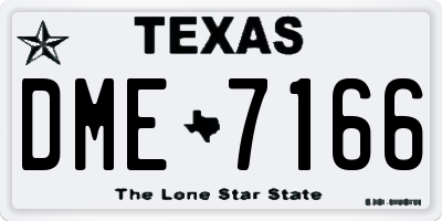 TX license plate DME7166