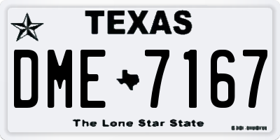 TX license plate DME7167