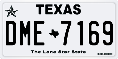 TX license plate DME7169