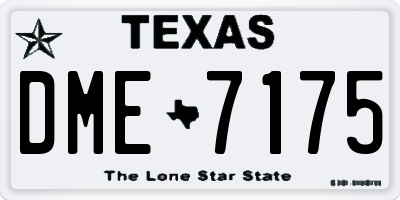 TX license plate DME7175