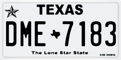 TX license plate DME7183