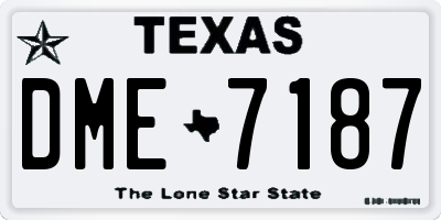 TX license plate DME7187