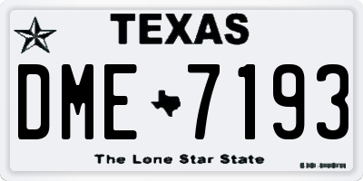 TX license plate DME7193