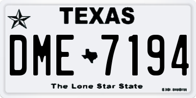 TX license plate DME7194