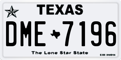 TX license plate DME7196