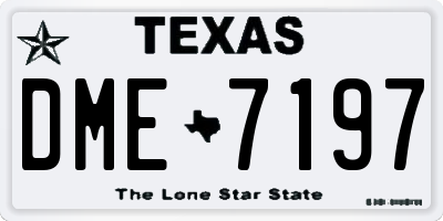 TX license plate DME7197