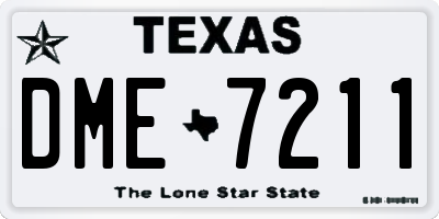 TX license plate DME7211