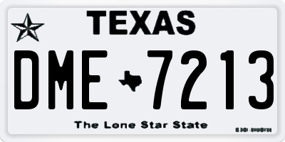 TX license plate DME7213