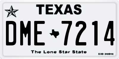 TX license plate DME7214