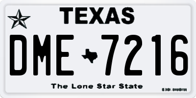 TX license plate DME7216