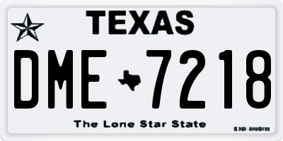 TX license plate DME7218