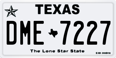 TX license plate DME7227