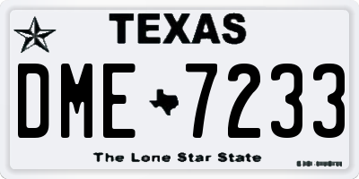 TX license plate DME7233