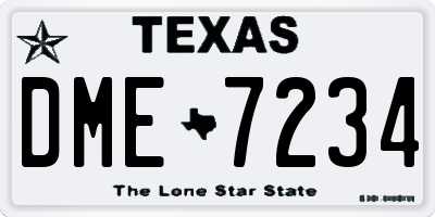 TX license plate DME7234