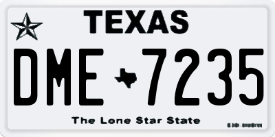 TX license plate DME7235