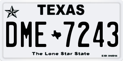 TX license plate DME7243