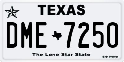 TX license plate DME7250