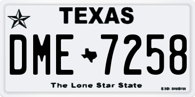 TX license plate DME7258