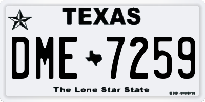 TX license plate DME7259