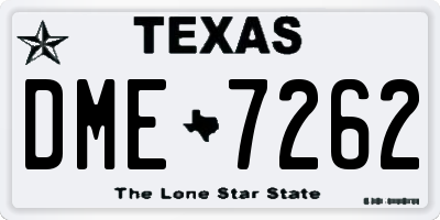 TX license plate DME7262