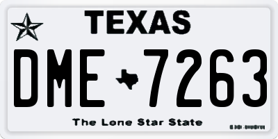 TX license plate DME7263