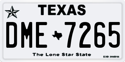 TX license plate DME7265