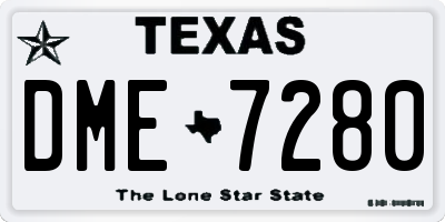 TX license plate DME7280