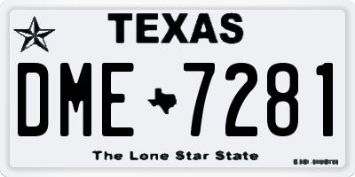 TX license plate DME7281