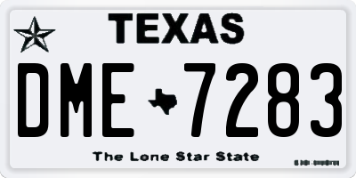 TX license plate DME7283