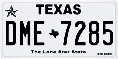 TX license plate DME7285