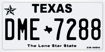 TX license plate DME7288