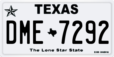TX license plate DME7292