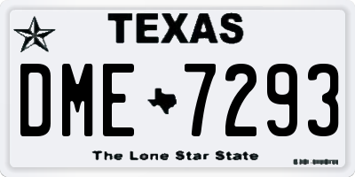 TX license plate DME7293