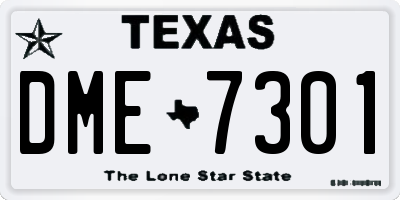TX license plate DME7301