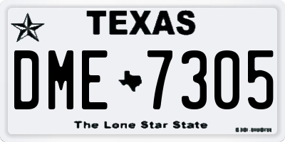 TX license plate DME7305