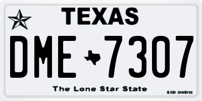 TX license plate DME7307