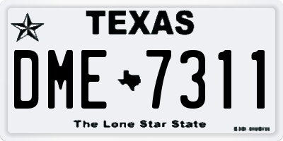 TX license plate DME7311