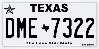 TX license plate DME7322