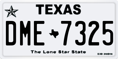 TX license plate DME7325
