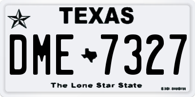 TX license plate DME7327