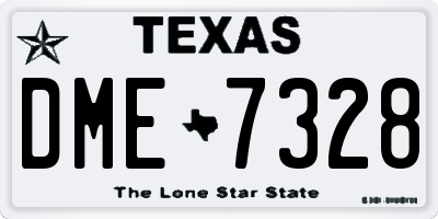TX license plate DME7328