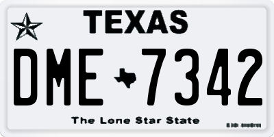 TX license plate DME7342