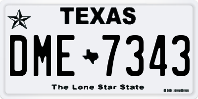 TX license plate DME7343
