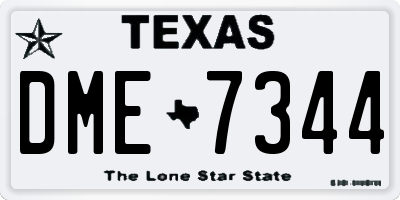 TX license plate DME7344