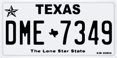 TX license plate DME7349