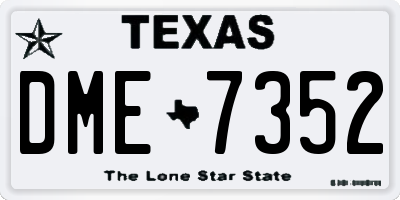 TX license plate DME7352